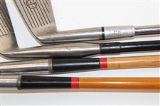 Four Chippers Or Jiggers Including Spalding #12 w/Coated Shaft, First Flight #29 w/Coated Shaft (cracked), Kenneth Smith #11 & Burke #4A Stainless