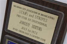 Johnny Unitas' Personal Oklahoma City Association Of Broadcasters Stars & Stripes Pro-Am Plaque Quail Creek