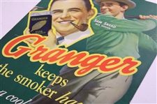 c.1940's Sam Snead Granger Tobacco Advertising Sizable Broadside Display