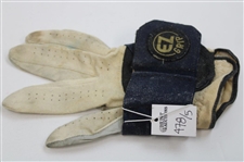 Johnny Unitas' Personal EZ Grip Blue & White Used Golf Glove