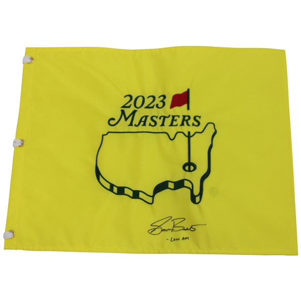 Sam Bennett Signed 2023 Masters Tournament Embroidered Flag w/Low Am JSA ALOA