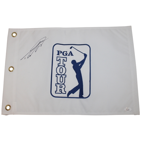 Tommy Fleetwood Signed PGA Tour Embroidered Flag JSA #HH74488
