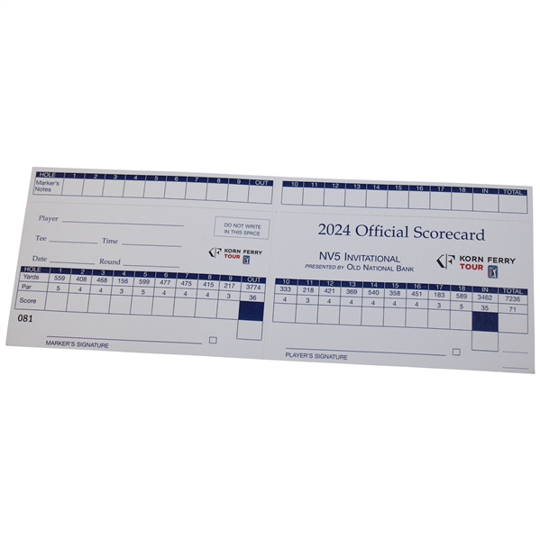 Korn Ferry Tour NV5 Invitational At The Glen Club Official 2024 Scorecard