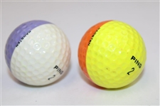 Two (2) Original Ping Karsten Two-Tone Golf Balls