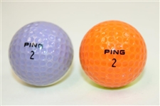 Two (2) Original Ping Karsten Two-Tone Golf Balls