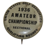 1936 US Amateur Sectional Qualifying Rounds Contestant Badge