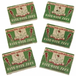 Six (6) Vintage Swing Rite with Rite-Hite Boxes w/Waxed & Polished Red/Yellow Golf Tees