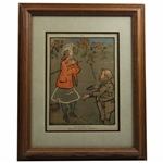 1900 The Downward Path Vintage Golf Cartoon By Frank A. Nankivell - Framed