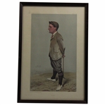 Hoylake" Harold Hilton Vanity Fair 1903 Print - Framed