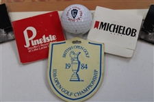 Assorted Badges, Divot Tools, Tees & Golf Balls Including Golf's Holey Rollers' Card