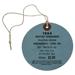 1964 Masters Tournament Wednesday Ticket #1911 - Arnold Palmer Win