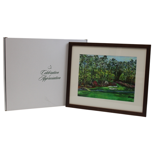 Augusta National Celebration of Appreciation Hole 12 Golden Bell Painting by Artist Duke Framed w/Box