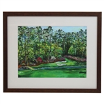 Augusta National Celebration of Appreciation Hole 12 Golden Bell Painting by Artist Duke Framed w/Box