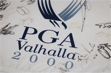 Multi-Signed PGA Championship at Valhalla White Screen Flag JSA ALOA
