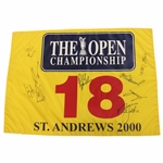 Els, Faldo, Phil & other Open Champs w/Vijay Signed 2000 Open at St Andrews Flag JSA ALOA