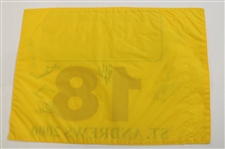 Els, Faldo, Phil & other Open Champs w/Vijay Signed 2000 Open at St Andrews Flag JSA ALOA