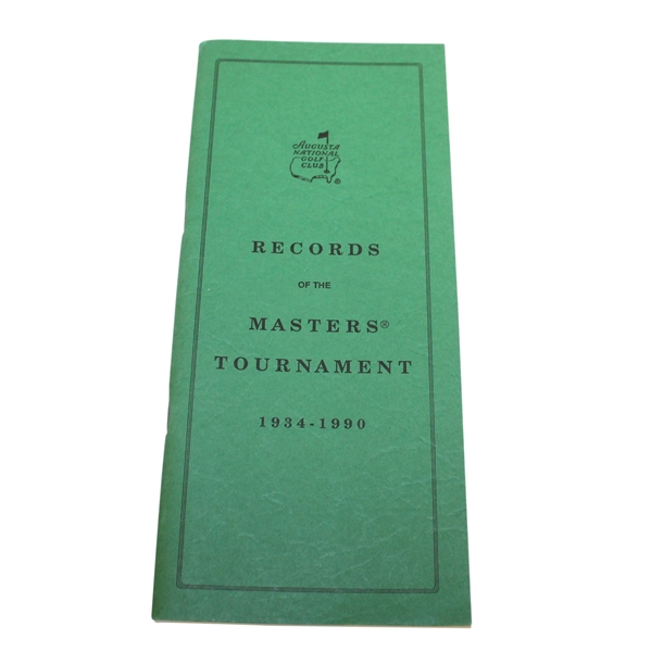 1990 Records of the Masters Tournament Booklet