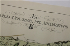 Original 1924 The Old Course St. Andrews Aerial Map Surveyed & Depicted by MacKenzie