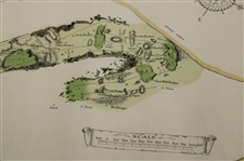 Original 1924 The Old Course St. Andrews Aerial Map Surveyed & Depicted by MacKenzie