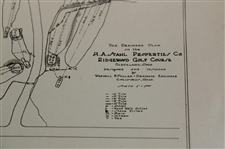 Early 1930's Ridgewood Golf Course Cleveland, OH. Drainage Plan - Wendell Miller Collection