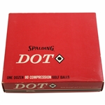Red Spalding Dot Diamond Dimple Pattern Golf Ball Box