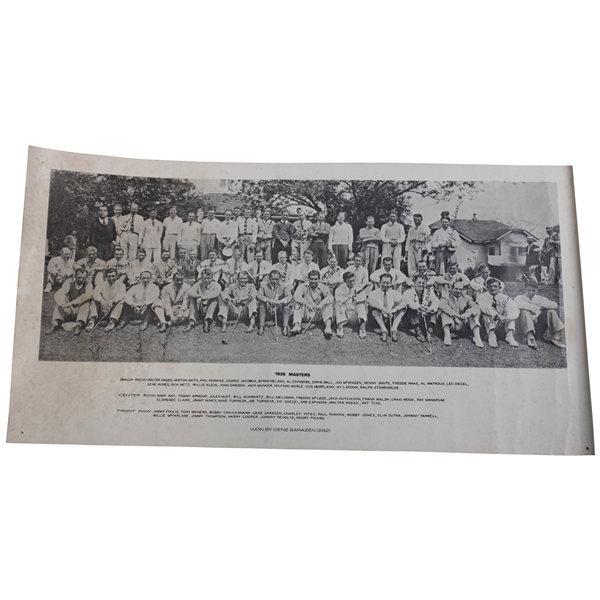 1935 Masters Tournament Field Panoramic Photo Print - Facsimile Signatures
