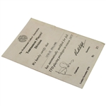 Leslie Bolland's 1977 PGA Tournament Players' Division Certification Card No. 25