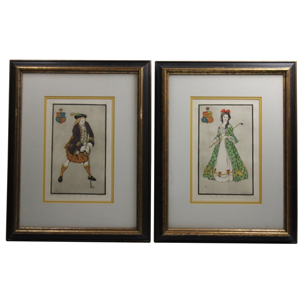 F. T. Richards Golf Artworks (2) Framed