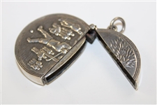 Sterling Silver Golf Oval Match Safe