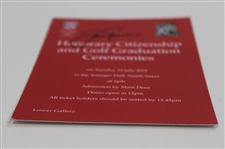 Jack Nicklaus Signed St Andrews Honorary Citizenship Award & Graduation Ceremonies Ticket JSA ALOA