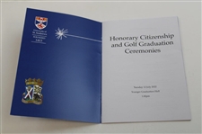 Jack Nicklaus Signed St Andrews Honorary Citizenship Award & Graduation Ceremonies Program JSA ALOA