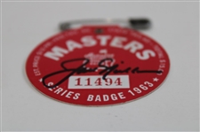 Jack Nicklaus Signed 1963 Masters Tournament SERIES Badge #11494 JSA ALOA
