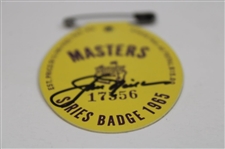 Jack Nicklaus Signed 1965 Masters Tournament SERIES Badge #17556 JSA ALOA