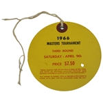 Jack Nicklaus Signed 1966 Masters Saturday Round Ticket #5307 JSA ALOA