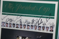 Complete 2000 The President's Cup Signed Full Teams & Captains Poster - Framed JSA ALOA
