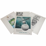 Four (4) 1949 Vintage Golf Ball Ads, U.S. Royal (2), Acushnet & Titleist 