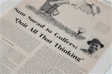 Three (3) 1950s Sam Snead Quit All That Thinking',  Hertz & Mennen Deodorant Ads