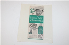 Three (3) 1950s Sam Snead Quit All That Thinking',  Hertz & Mennen Deodorant Ads