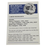 Ben Hogan Facsimile Signed Career Highlights Card