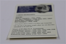 Ben Hogan Facsimile Signed Career Highlights Card