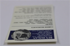 Ben Hogan Facsimile Signed Career Highlights Card