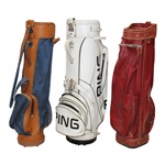 Three (3) Classic Full Size Golf Bags - Blue/PING/Red