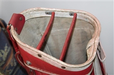 Three (3) Classic Full Size Golf Bags - Two Tone/Canvas Horses/Red