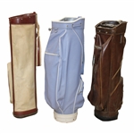 Three (3) Classic Full Size Golf Bags - Tan/Light Blue/Deep Brown