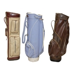 Three (3) Classic Full Size Golf Bags - Tan/Light Blue/Deep Brown