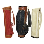 Three (3) Classic Full Size Golf Bags - Red/Black & Brown/White