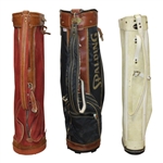Three (3) Classic Full Size Golf Bags - Red/Black & Brown/White