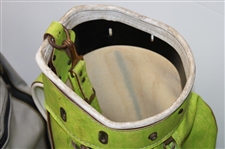 Three (3) Classic Full Size Golf Bags - Red/Tan with Brown/Lime Green