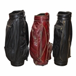Three (3) Classic Full Size Golf Bags - Black/Brick Red/Black