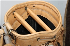 Three (3) Classic Full Size Golf Bags - Cream/Tan Canvas/Light Brown